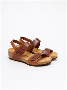 {{photo.Alt || photo.Description || 'Ортопедические босоножки женские  FOOTWELL 101589-120 Brandy из натуральной кожи на пробковой подошве'}}