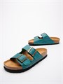 Женские ортопедические сандалии с увеличенной полнотой из натуральной кожи 522015-111 Emerald FOOTWELL на пробковой подошве 522015-111 Emerald