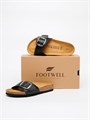 Женские ортопедические сабо  FOOTWELL 522001-121 Black из натуральной кожи на пробковой подошве 522001-121 Black